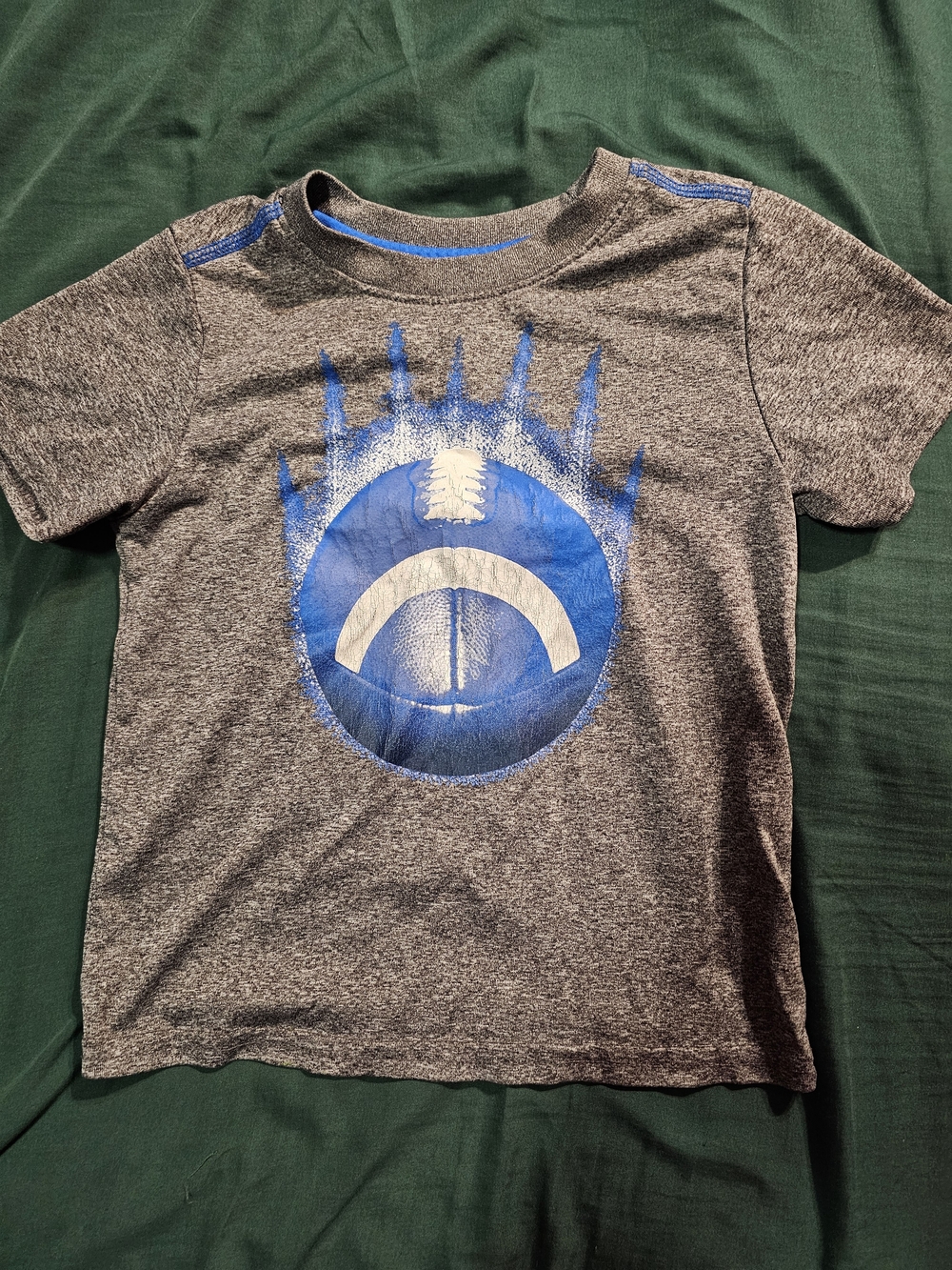 healthtex Gray Short-Sleeve Tee with Blue Football Graphic